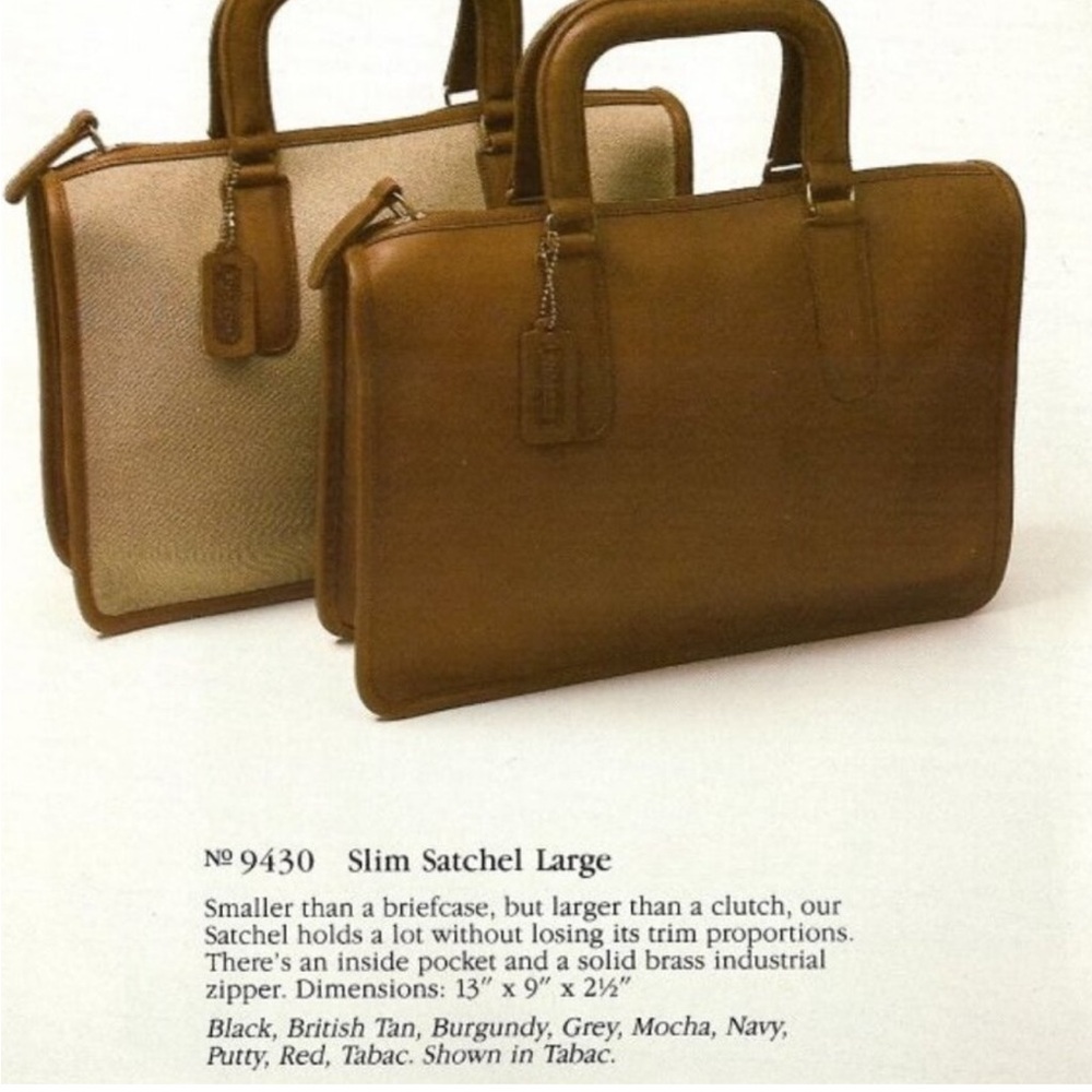 Vintage Coach Bonnie Cashin Era Slim Satchel #7711 or Briefcase - Perfect! - Picture 10 of 10